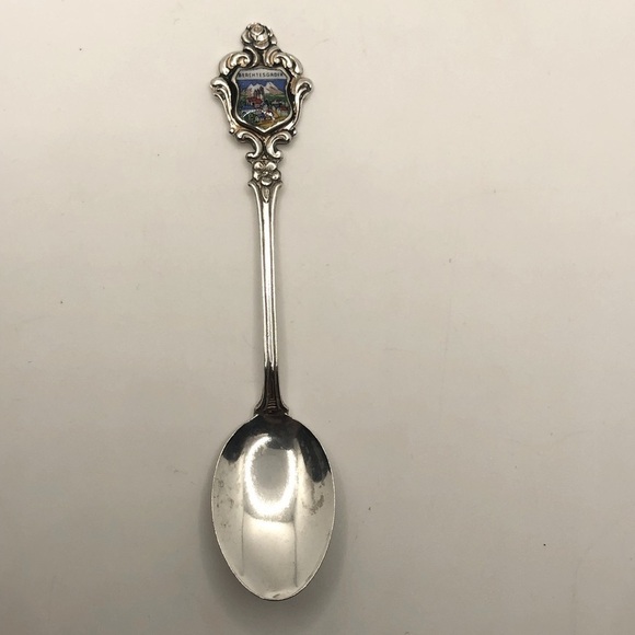 Vtg 800 Silver German Berchstesgaden Souvenir Spoon Heidelberg /800 EHJ / 4.1” - Picture 1 of 5